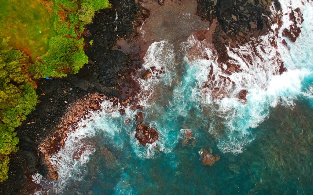 ocean waves on rocky shore — Maui Musician Releases Funk-Ukulele Album with Star-Studded Lineup | Maui Tom's News