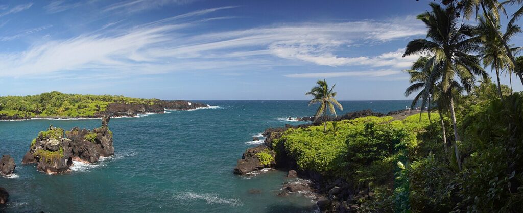 Waiʻanapanapa State Park is a 122-acre state park in Hana, on the island of Maui, in Hawaii. It is located at the end of Waiʻanapanapa Road off Hana Highway, 53 miles east of Kahului, Maui — East Maui Water Outage on Wailua Road Affects 31 Homes for ~4 Hours | Maui Tom's News