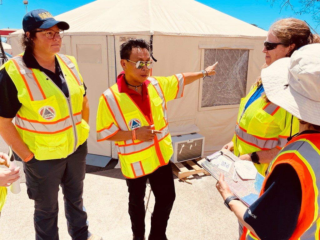 Lahaina, Hawaii (Aug. 2023) - Members of EPA coordinate with local and federal partners in Maui Wildfire search and recovery efforts at the disaster site in Lahaina, Maui — Maui Relief Program Restricts New Applicants to Families with Kids Starting Aug. 1 | Maui Tom's News