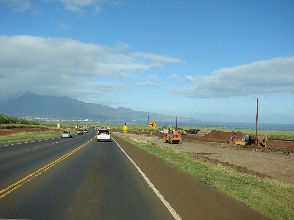 Saccharum officinarum (Ko, sugarcane) Highway construction at Haleakala Hwy, Maui, Hawaii. February 07, 2007 [http://www.starrenvironmental.com/images/search/?q=070207-4248 #070207-4248</a> - — Maui Bicycling League Pushes to Unify $600M West Maui Transport Projects | Maui Tom's News